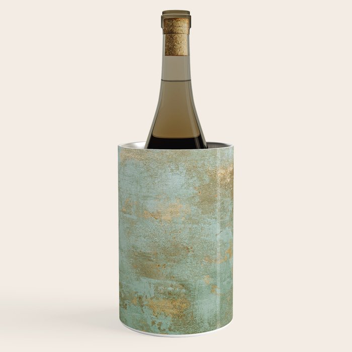 Metallic Effects Oxidized Copper Verdigris Industrial Rustic Wine Chiller Gallery Image 3