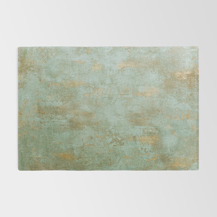 Metallic Effects Oxidized Copper Verdigris Industrial Rustic Rug Gallery Image 2