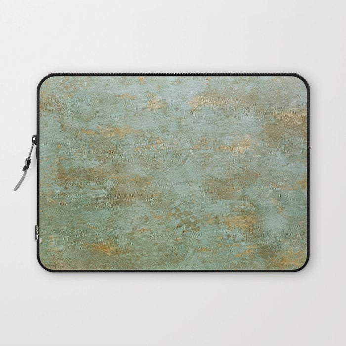 Metallic Effects Oxidized Copper Verdigris Industrial Rustic Laptop Sleeve Gallery Image 1