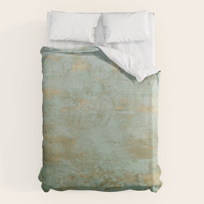 Metallic Effects Oxidized Copper Verdigris Industrial Rustic Duvet Cover