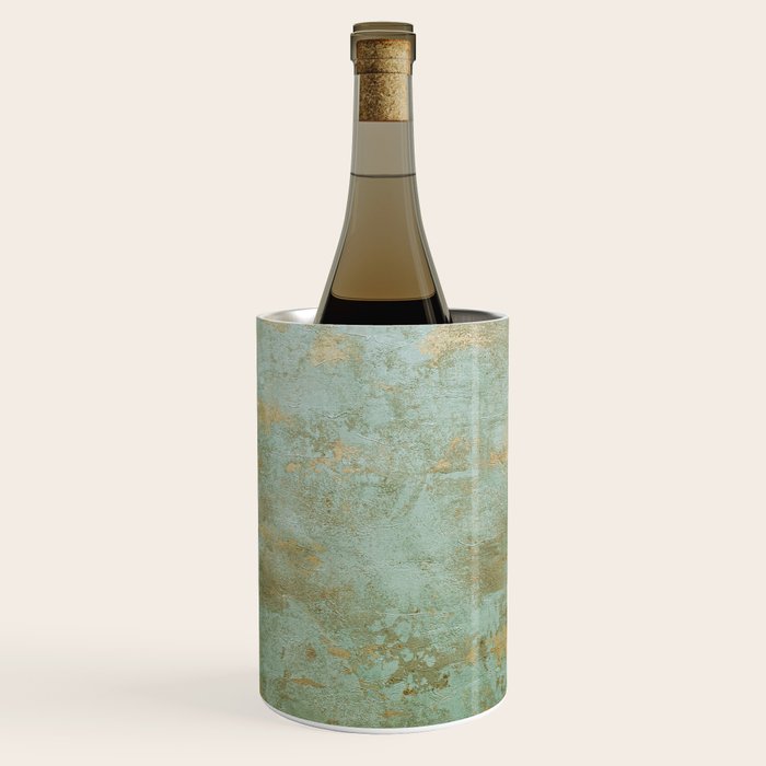 Metallic Effects Oxidized Copper Verdigris Industrial Rustic Wine Chiller Gallery Image 1