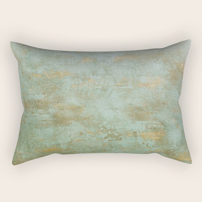 Metallic Effects Oxidized Copper Verdigris Industrial Rustic Rectangular Pillow Gallery Image 2