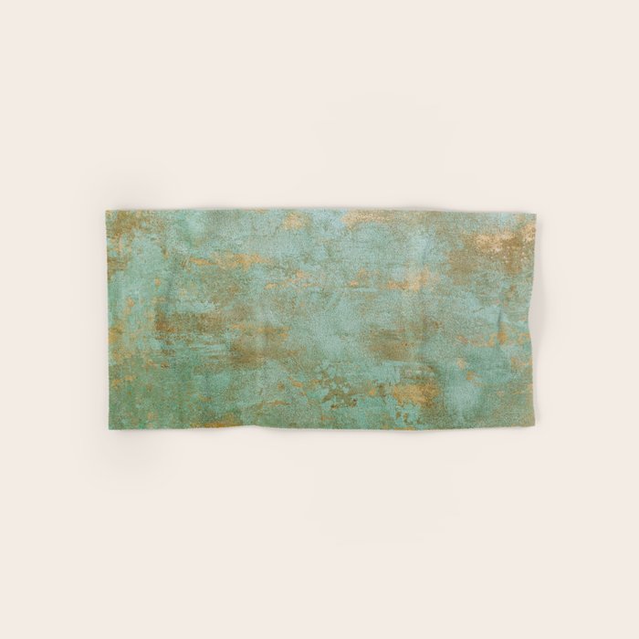 Metallic Effects Oxidized Copper Verdigris Industrial Rustic Bath Towel Gallery Image 1