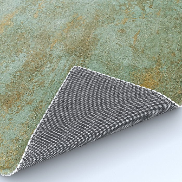 Metallic Effects Oxidized Copper Verdigris Industrial Rustic Rug Gallery Image 4