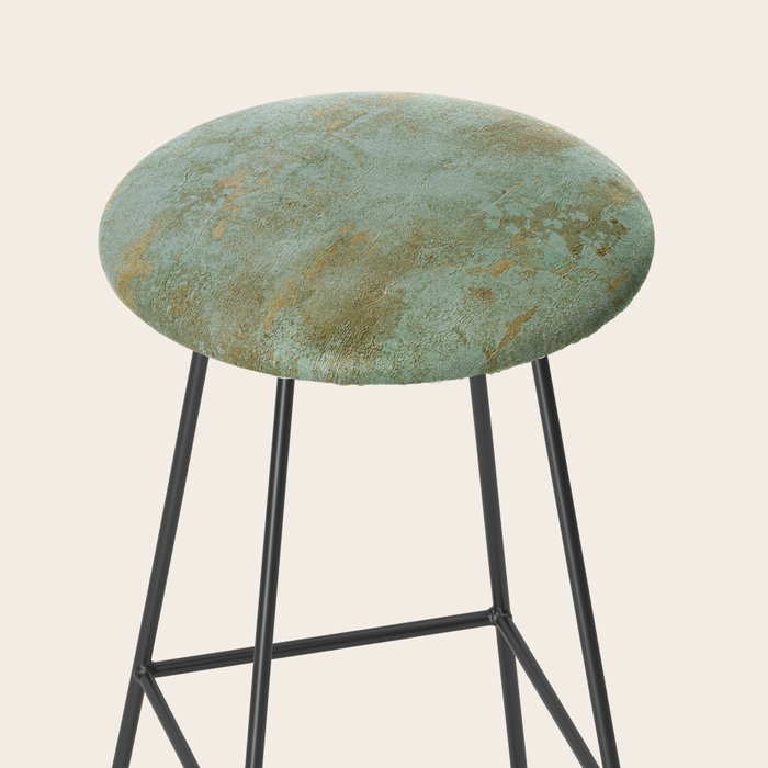 Metallic Effects Oxidized Copper Verdigris Industrial Rustic Stool Gallery Image 2