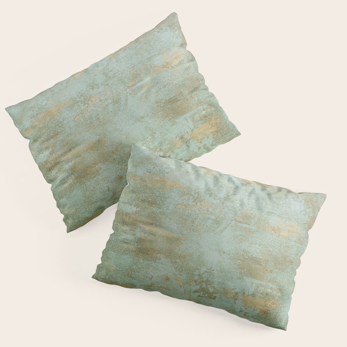 Metallic Effects Oxidized Copper Verdigris Industrial Rustic Pillow Sham Gallery Image 1
