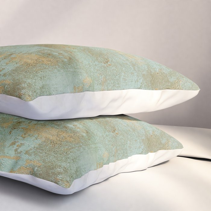 Metallic Effects Oxidized Copper Verdigris Industrial Rustic Pillow Sham Gallery Image 3