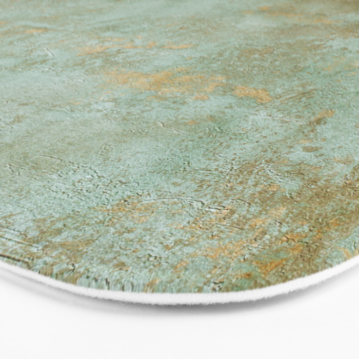Metallic Effects Oxidized Copper Verdigris Industrial Rustic Bath Mat Gallery Image 3