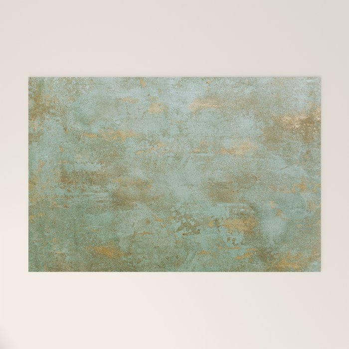 Metallic Effects Oxidized Copper Verdigris Industrial Rustic Welcome Mat Gallery Image 1