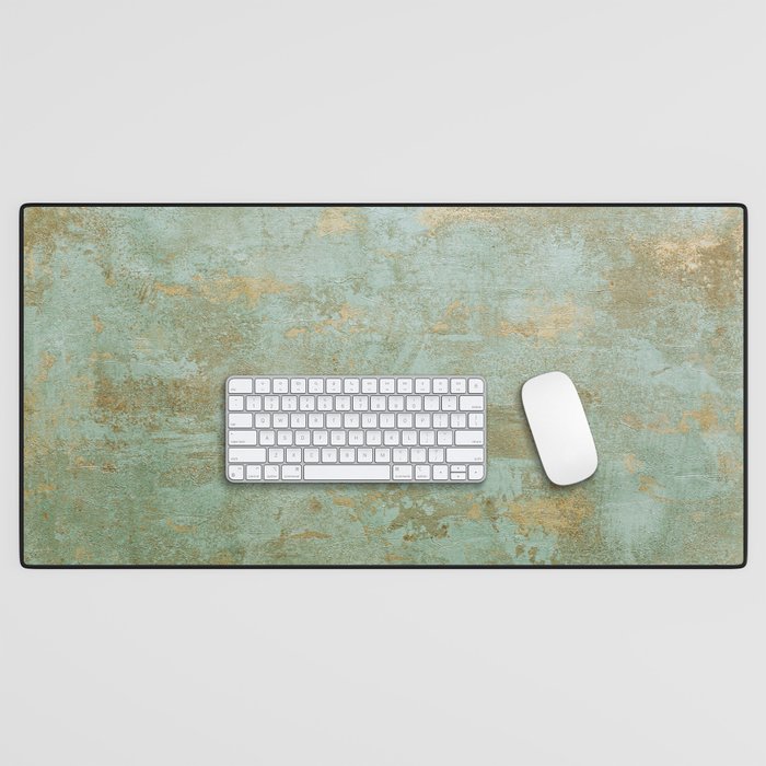 Metallic Effects Oxidized Copper Verdigris Industrial Rustic Desk Mat Gallery Image 1