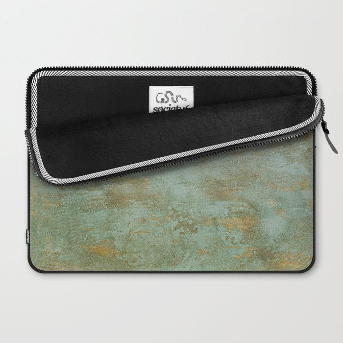 Metallic Effects Oxidized Copper Verdigris Industrial Rustic Laptop Sleeve Gallery Image 2