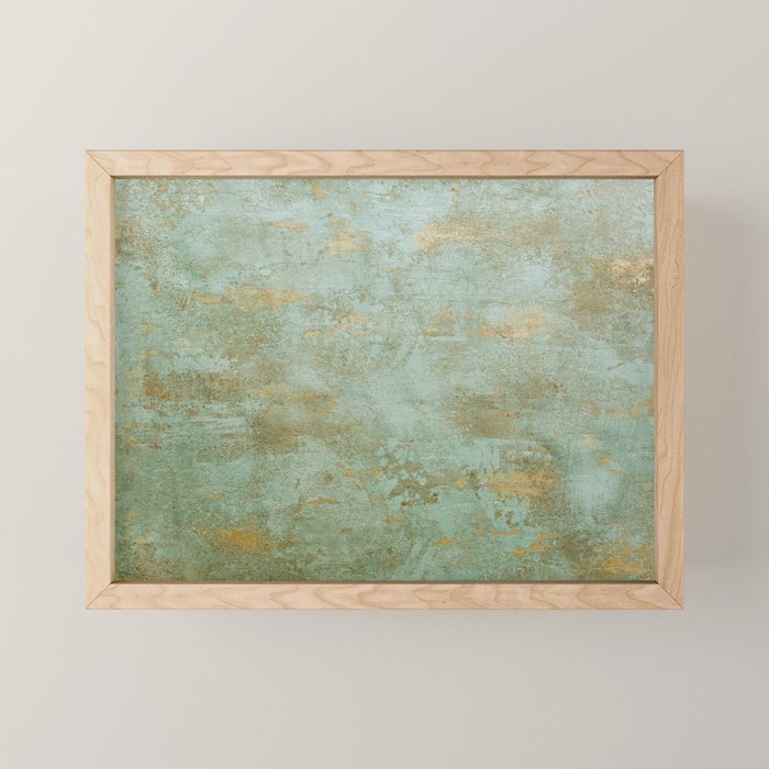 Metallic Effects Oxidized Copper Verdigris Industrial Rustic Mini Art Print