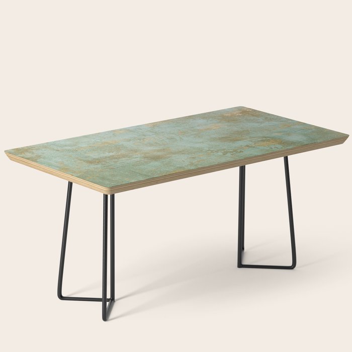 Metallic Effects Oxidized Copper Verdigris Industrial Rustic Coffee Table Gallery Image 1