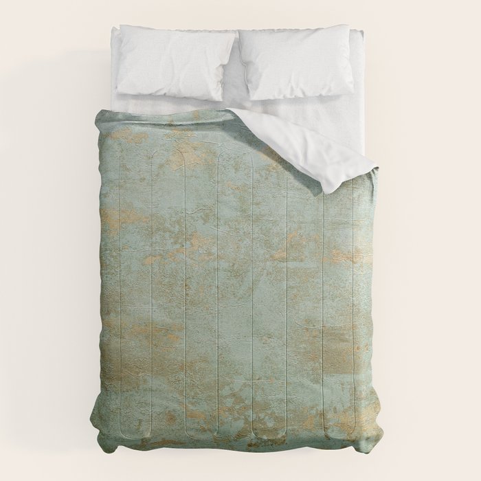 Metallic Effects Oxidized Copper Verdigris Industrial Rustic Comforter Gallery Image 6