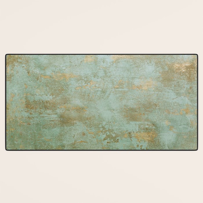 Metallic Effects Oxidized Copper Verdigris Industrial Rustic Desk Mat Gallery Image 3