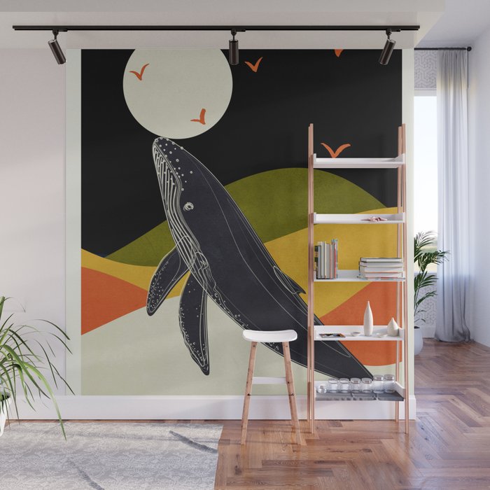 Abstract Whale 2 Wall Mural Gallery Image 1
