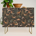 Fall Forest Impression With Wild Animals Moody Brown Credenza Gallery Image 1