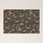 Fall Forest Impression With Wild Animals Moody Brown Welcome Mat Gallery Image 1