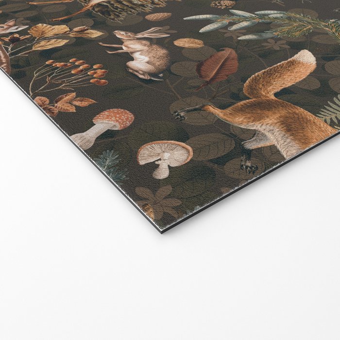 Fall Forest Impression With Wild Animals Moody Brown Welcome Mat Gallery Image 2