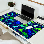 Watercolor Dinosaur Blue Green Dino Pattern Desk Mat Gallery Image 2