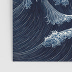 Japanese Wall Art Wave Poster Ocean Wall Art Minimalist Print Blue Japandi Art Wabi Sabi Painting Poster Gallery Image 3