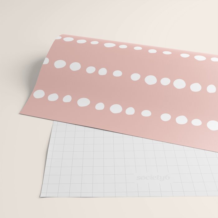 Spotted Mudcloth, Pink and White, Boho Prints Wrapping Paper Gallery Image 2
