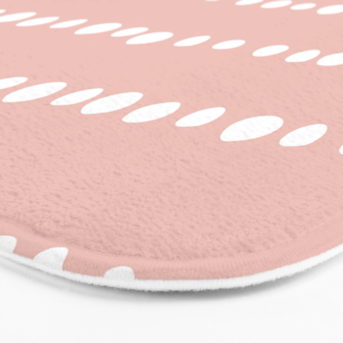 Spotted Mudcloth, Pink and White, Boho Prints Bath Mat Gallery Image 3