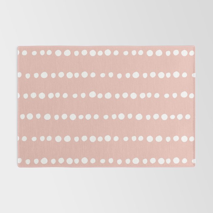 Spotted Mudcloth, Pink and White, Boho Prints Rug Gallery Image 2