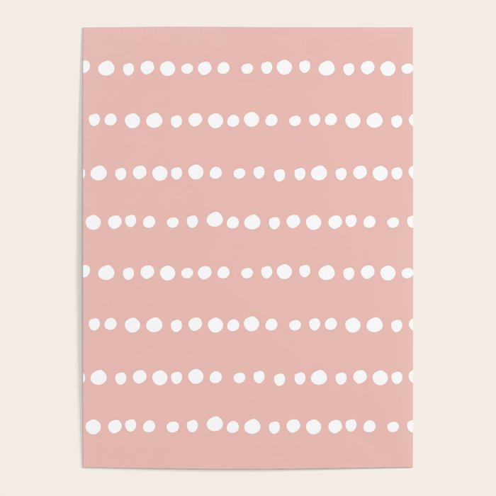 Spotted Mudcloth, Pink and White, Boho Prints Poster Gallery Image 4