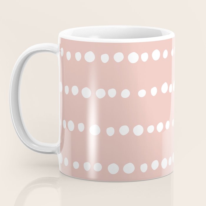 Spotted Mudcloth, Pink and White, Boho Prints Coffee Mug Gallery Image 3