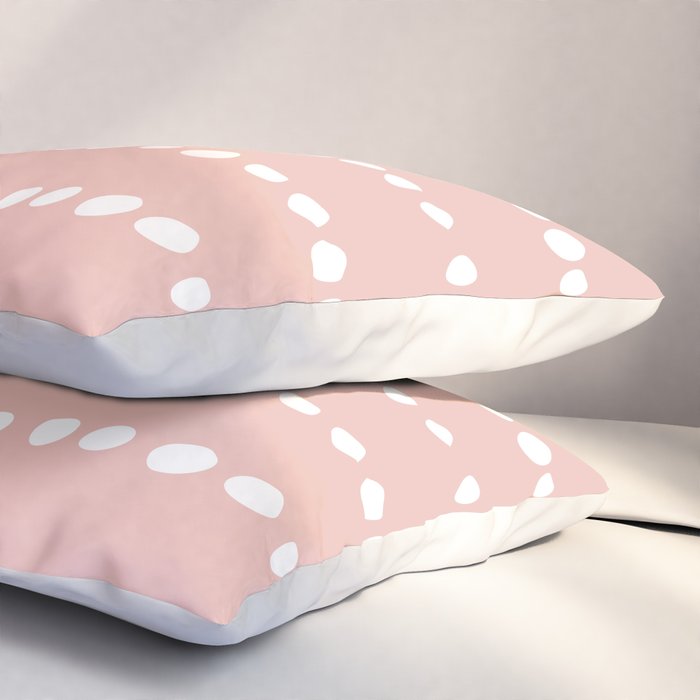 Spotted Mudcloth, Pink and White, Boho Prints Pillow Sham Gallery Image 3
