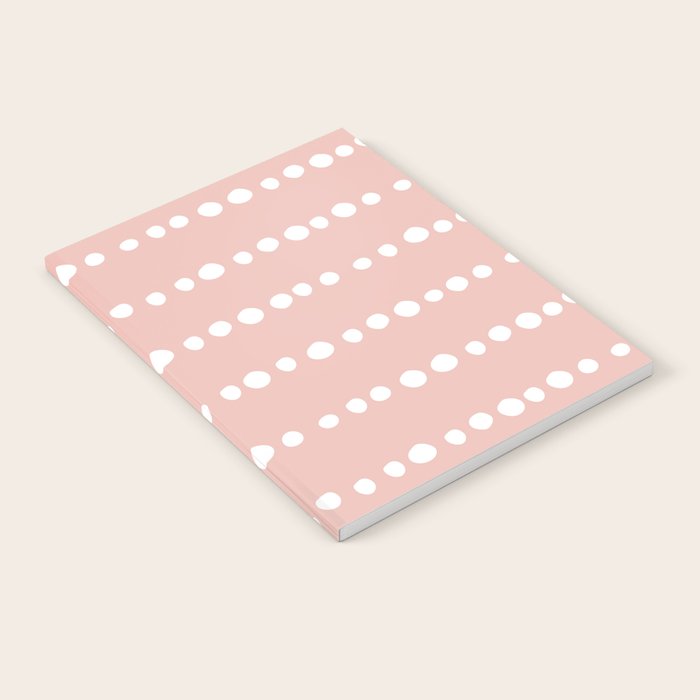 Spotted Mudcloth, Pink and White, Boho Prints Notebook Gallery Image 2