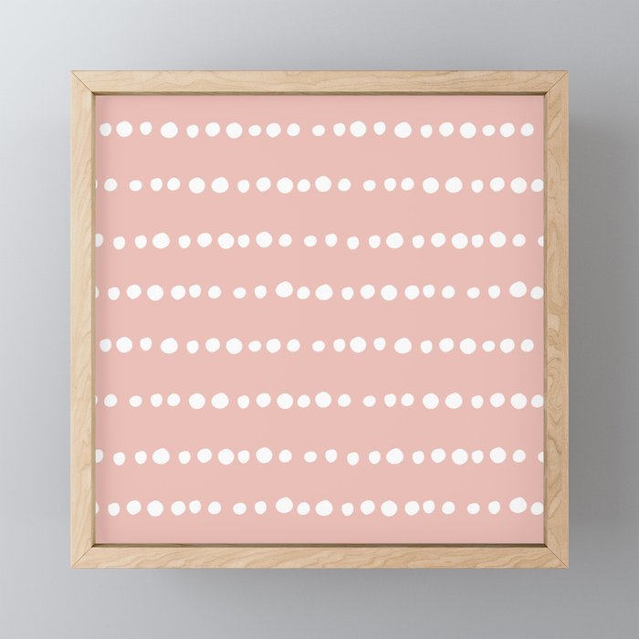 Spotted Mudcloth, Pink and White, Boho Prints Mini Art Print Gallery Image 1