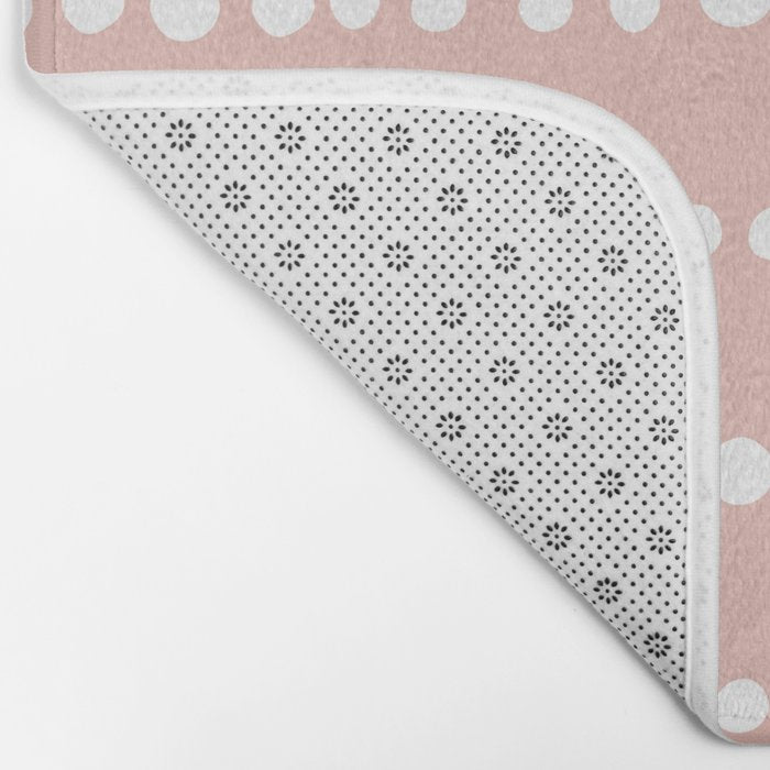 Spotted Mudcloth, Pink and White, Boho Prints Bath Mat Gallery Image 2