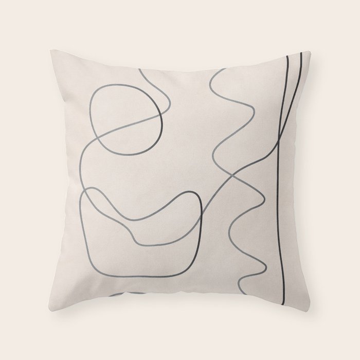 Abstract Line III Throw Pillow Gallery Image 6