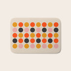 Retro Bauhaus Dots | 70s European Pattern Bath Mat Gallery Image 1