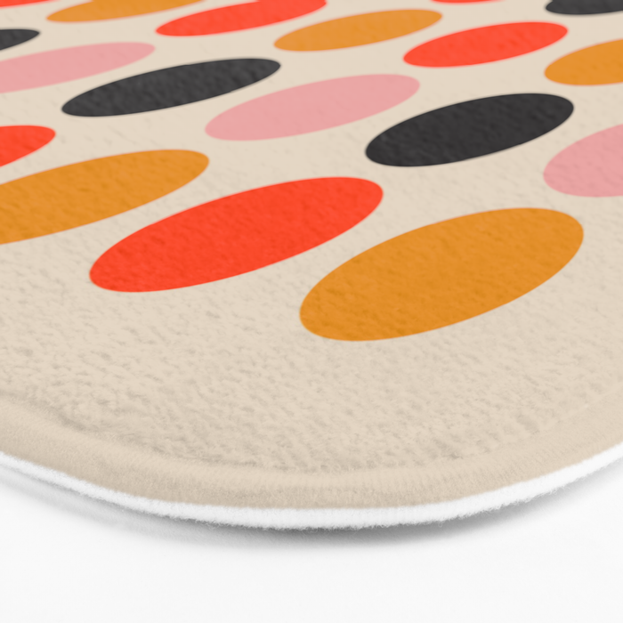 Retro Bauhaus Dots | 70s European Pattern Bath Mat Gallery Image 3