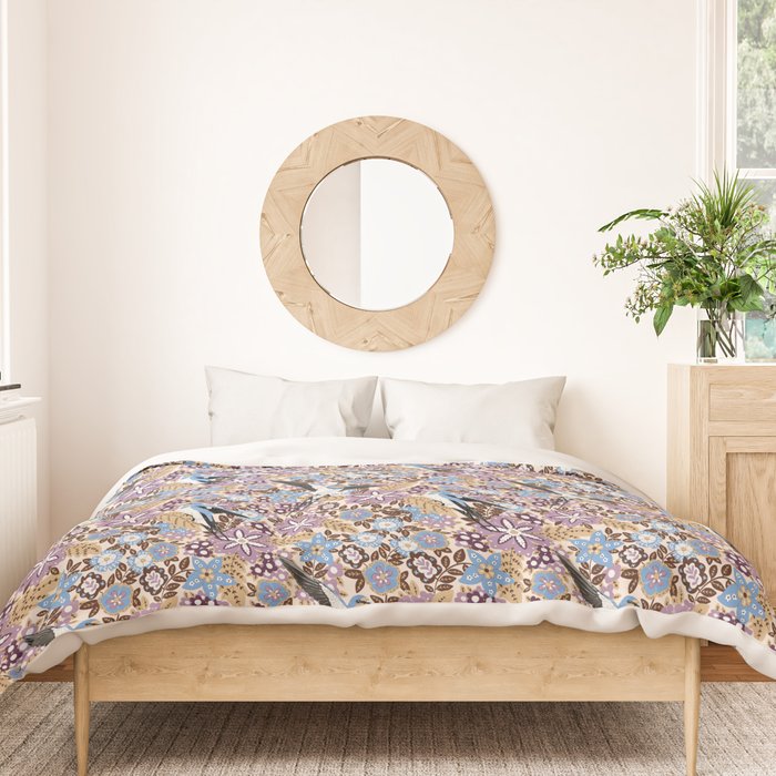 Vintage Floral Swallow Duvet Cover Gallery Image 3