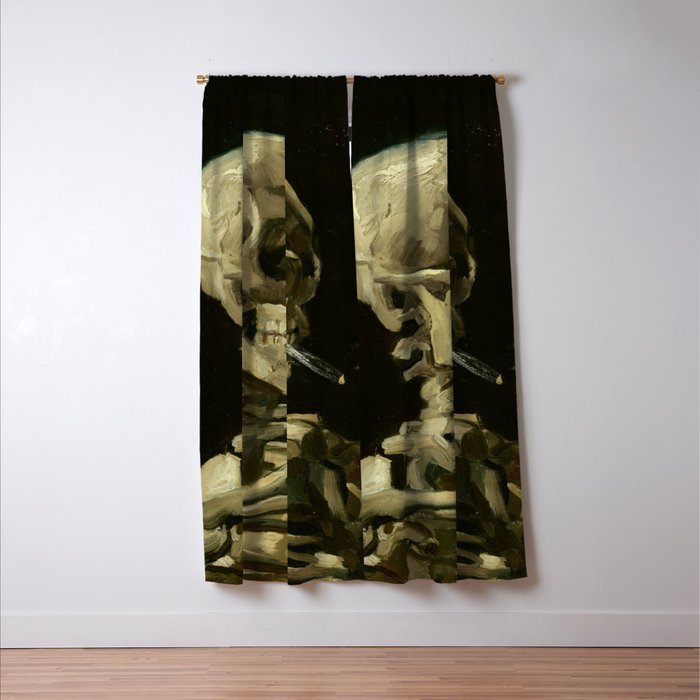 Vincent van Gogh - Skull of a Skeleton with Burning Cigarette Window Curtain Gallery Image 3
