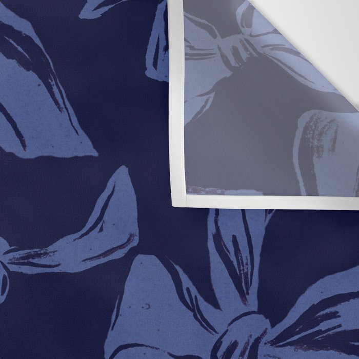 Blue bow pattern with dark background Wall Tapestry Gallery Image 3