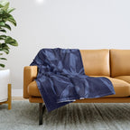 Blue bow pattern with dark background Throw Blanket Gallery Image 1