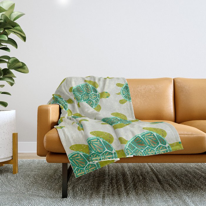 Green Sea Turtle Throw Blanket Gallery Image 1