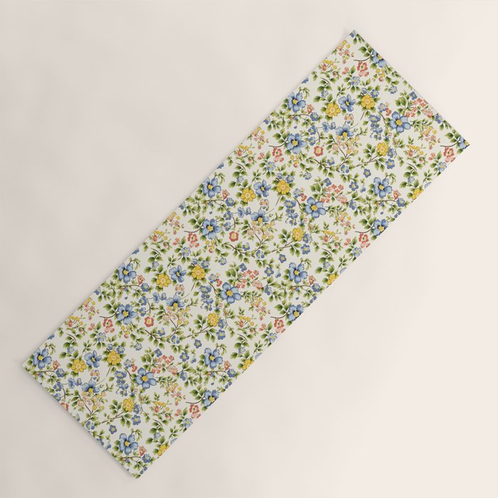 Cute Summer Floral Hand Painted Yoga Mat Gallery Image 1