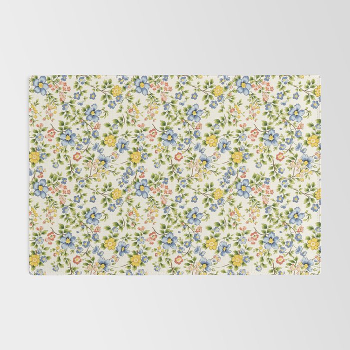 Cute Summer Floral Hand Painted Rug Gallery Image 2