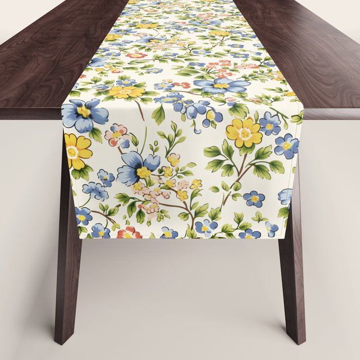 Cute Summer Floral Hand Painted Table Runner Gallery Image 1