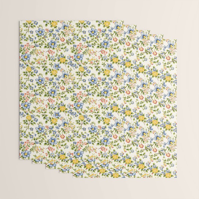 Cute Summer Floral Hand Painted Wrapping Paper Gallery Image 3