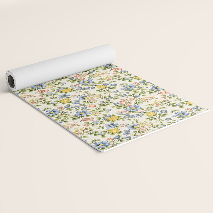 Cute Summer Floral Hand Painted Yoga Mat Gallery Image 2