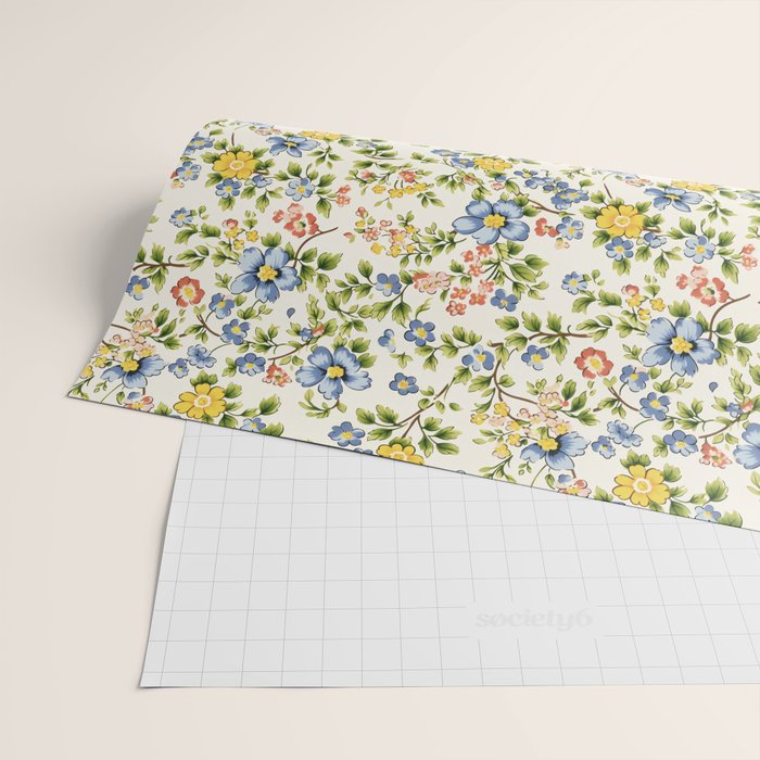 Cute Summer Floral Hand Painted Wrapping Paper Gallery Image 2