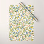 Cute Summer Floral Hand Painted Wrapping Paper Gallery Image 1