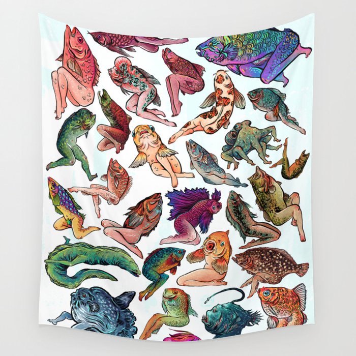 Reverse Mermaids Wall Tapestry Gallery Image 4